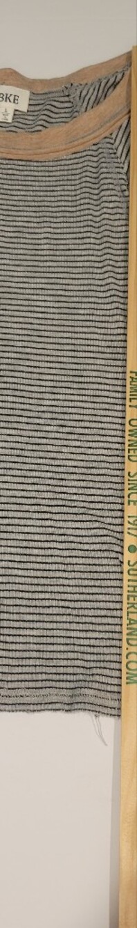 Lg BKE Raw Hemmed Short Sleeve Striped Tee in Black and Tan Accent. Worn Twice. - Picture 8 of 11
